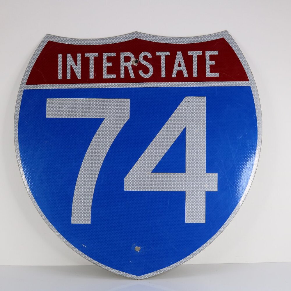 Interstate Highway 74 Sign * Good Condition * US Road System * No Decal on Back